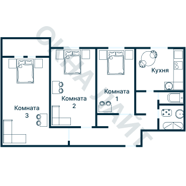 Остекление планировки 4042 дома С-222