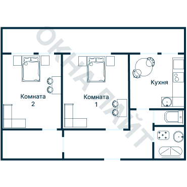 Остекление планировки 4045 дома С-222