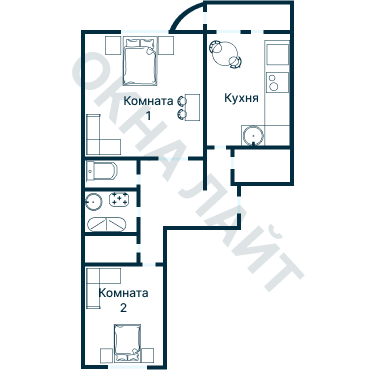 Остекление планировки 4054 дома С-222