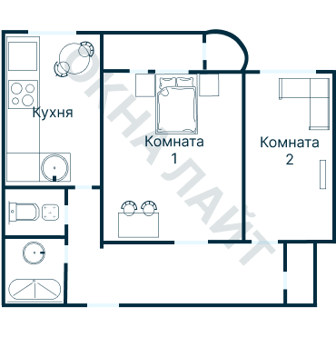 Остекление планировки 4061 дома С-222