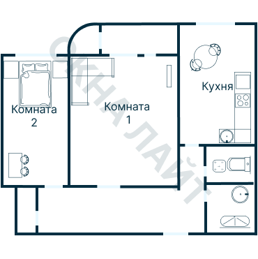 Остекление планировки 4068 дома С-222