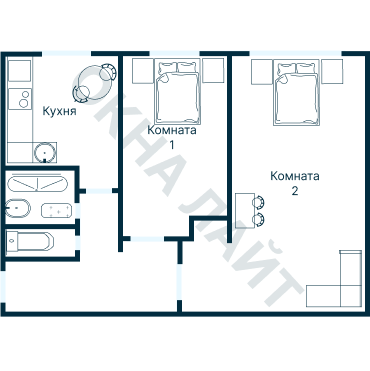 Остекление планировки 4074 дома С-222