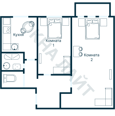 Остекление планировки 4081 дома С-222