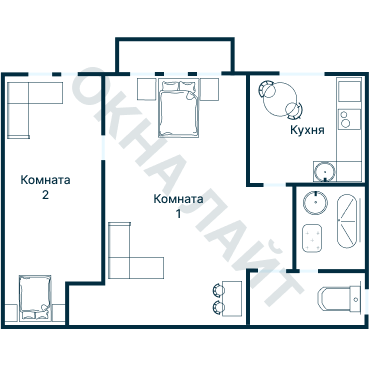 Остекление планировки 4090 дома С-222