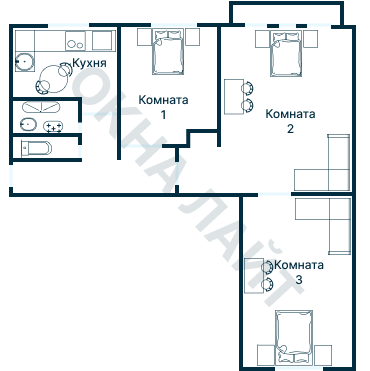 Остекление планировки 4098 дома С-222