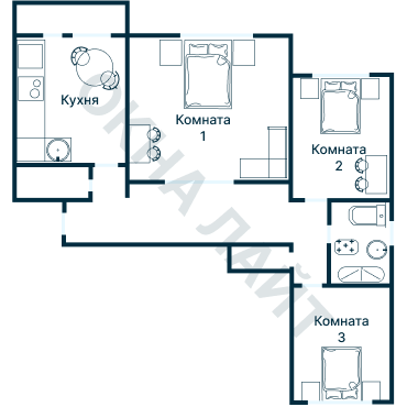 Остекление планировки 4099 дома С-222