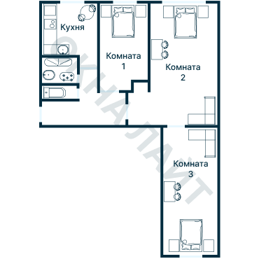 Остекление планировки 4104 дома С-222