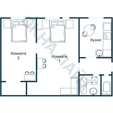 Остекление планировки 1568 Сталинки