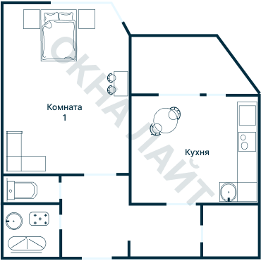 Остекление планировки 4107 дома ТМ-25