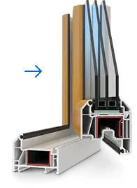 Вид односторонней ламинации окна