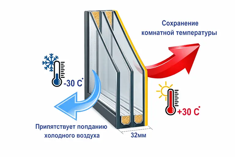 Энергосберегающий стеклопакет