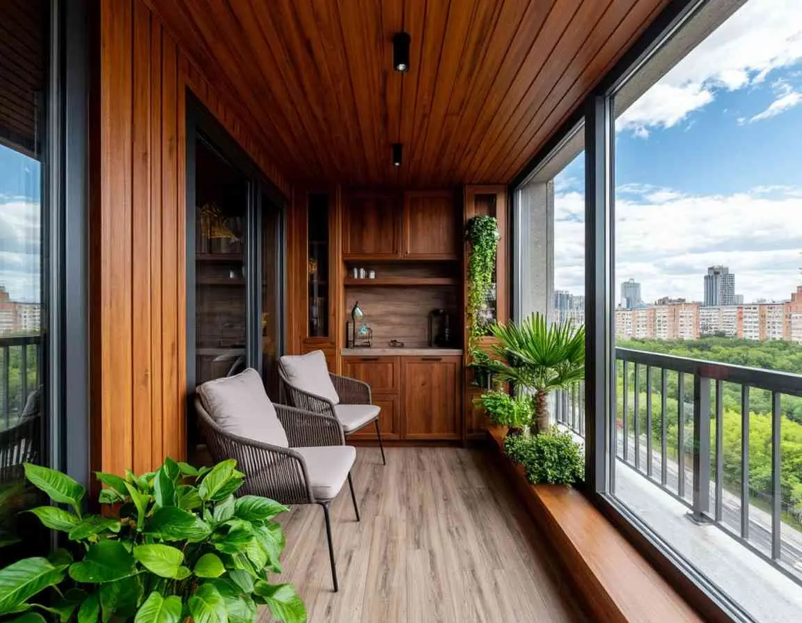 Отделка балкона элит