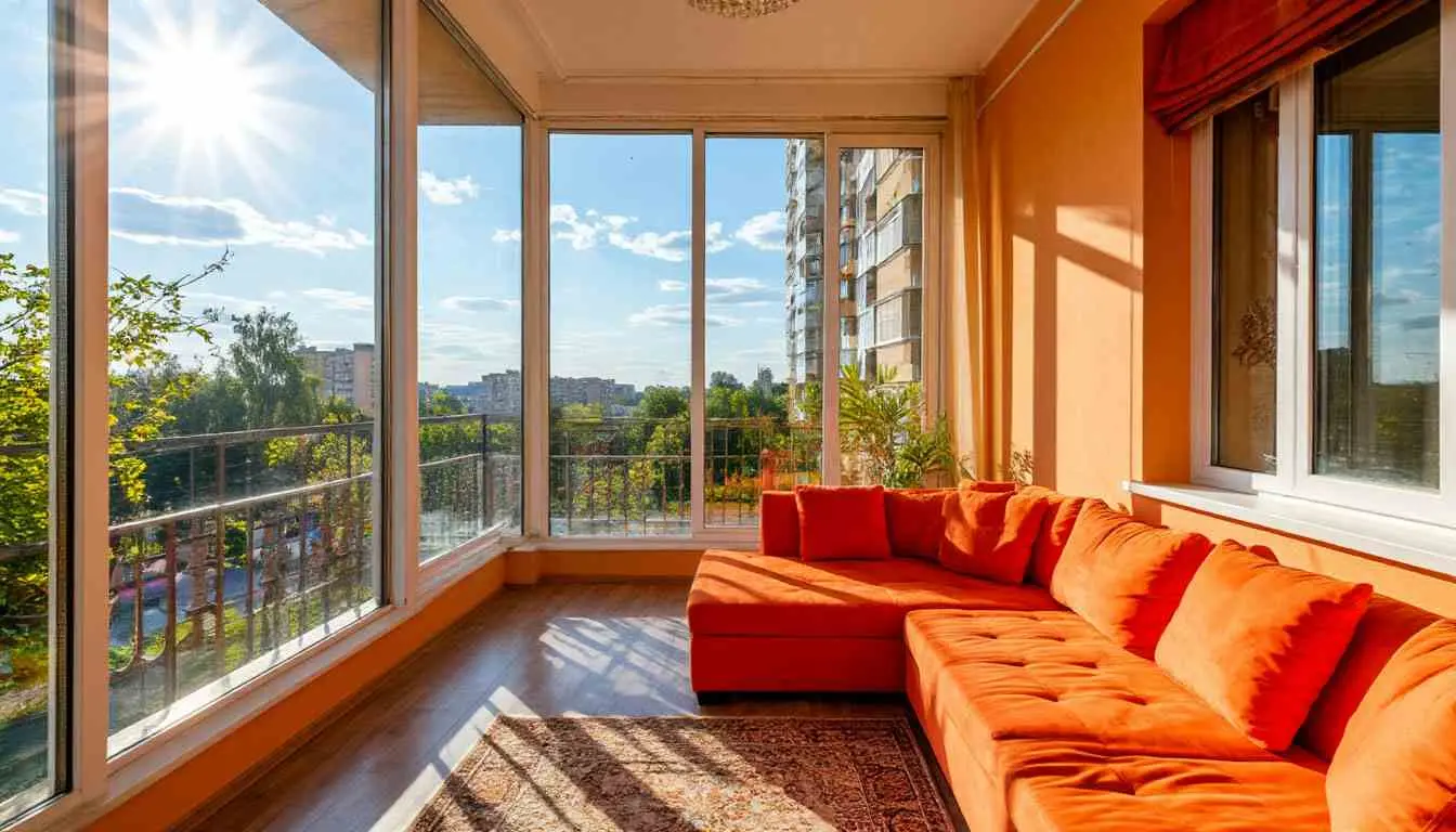 Раздвижная алюминиевая конструкция на лоджии