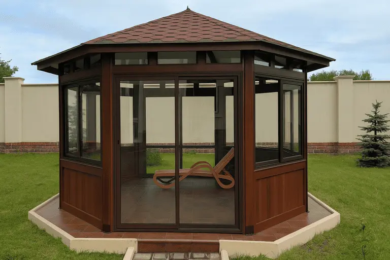 Варианты остекления беседки