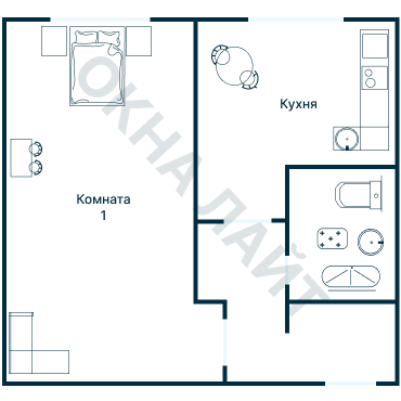 Остекление планировки 1005 дома 1605-АМ