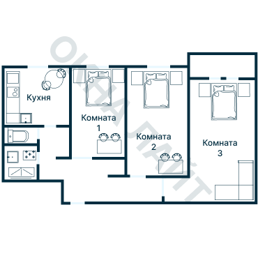 Остекление планировки 1026 дома 1605-АМ