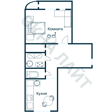 Остекление планировки 1041 дома 1605-АМ