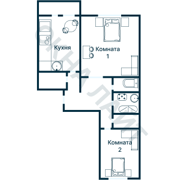 Остекление планировки 1049 дома 1МГ-601
