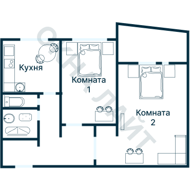 Остекление планировки 4824 Брежневки