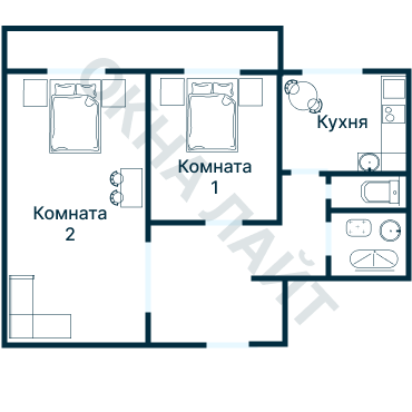 Остекление планировки 4833 Брежневки