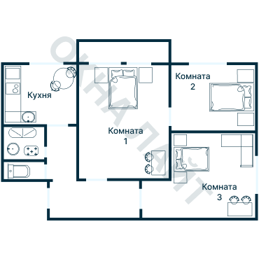 Остекление планировки 4843 Брежневки