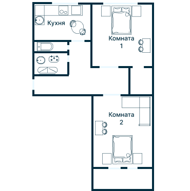 Остекление планировки 4853 Брежневки