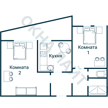 Остекление планировки 4876 Брежневки