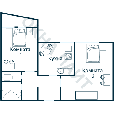Остекление планировки 4879 Брежневки