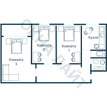 Остекление планировки 4889 Брежневки