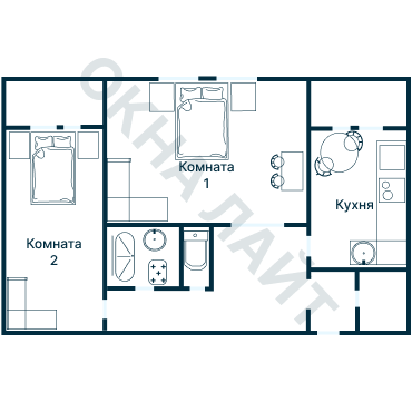 Остекление планировки 2118 дома ГМС-2001