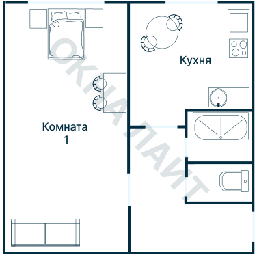 Остекление планировки 1448 Хрущевки