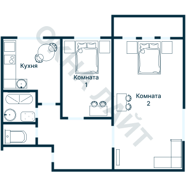 Остекление планировки 1457 Хрущевки