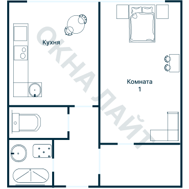 Остекление планировки 1475 Хрущевки