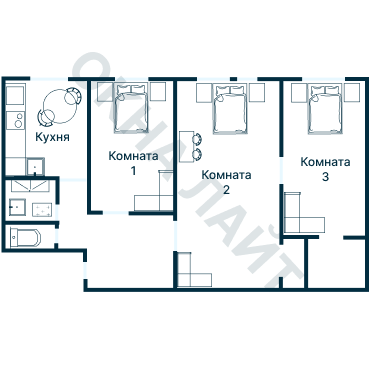 Остекление планировки 1479 Хрущевки