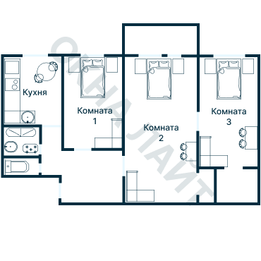Остекление планировки 1480 Хрущевки