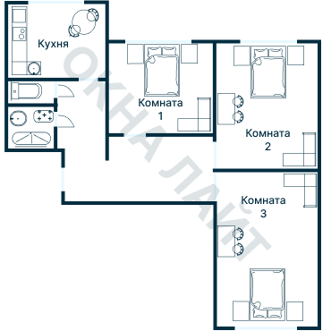 Остекление планировки 2195 дома И-155