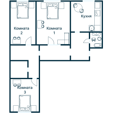 Остекление планировки 2225 дома И-155