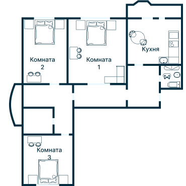 Остекление планировки 2237 дома И-155