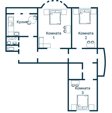 Остекление планировки 2238 дома И-155