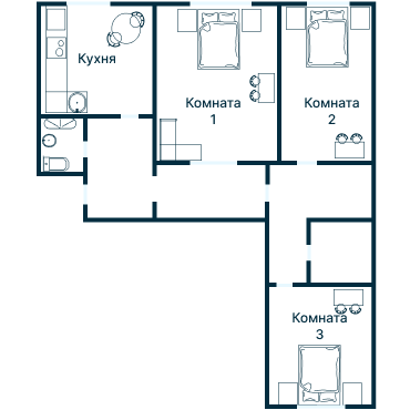 Остекление планировки 2254 дома И-155