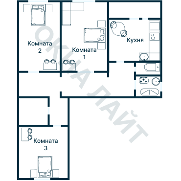 Остекление планировки 2257 дома И-155