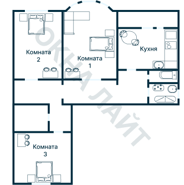 Остекление планировки 2260 дома И-155