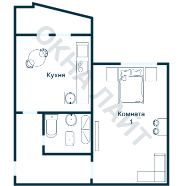 Остекление планировки 2327 дома И-155Б