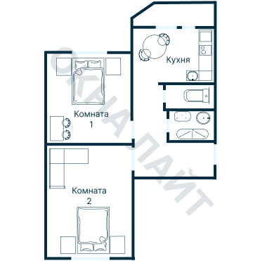 Остекление планировки 2316 дома И-155MK