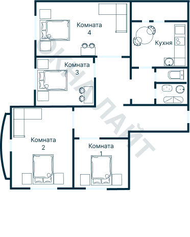 Остекление планировки 2380 дома И-155НБ