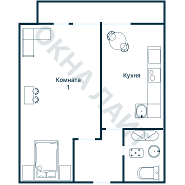 Остекление планировки 2412 дома И-209А