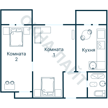 Остекление планировки 2418 дома И-209А