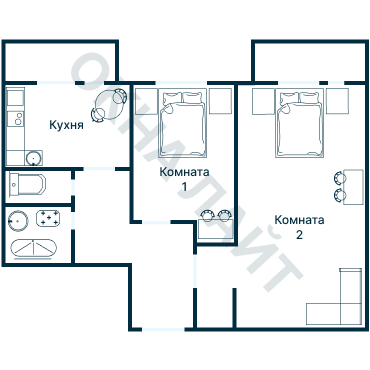 Остекление планировки 2427 дома И-209А