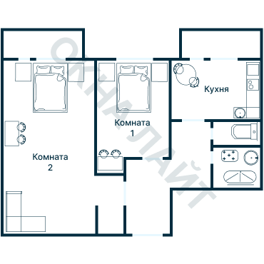 Остекление планировки 2431 дома И-209А