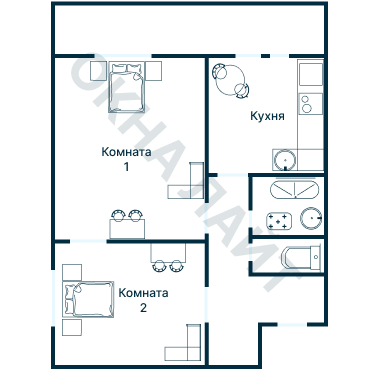 Остекление планировки 2434 дома И-209А